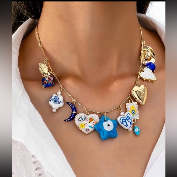 Anthropologie Jewelry - Evil Eye Charm Necklace – Playful, Bold & Full of Good Vibes